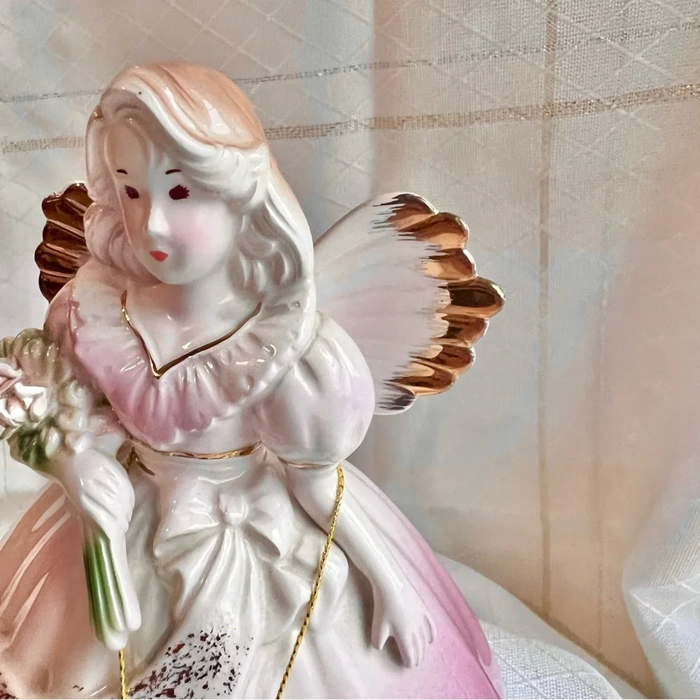 VTG Josef Originals Pink Confirmation Angel Ceramic Figurine by Applause
